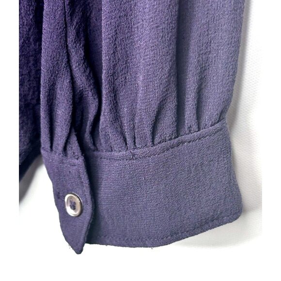 Aritzia Babaton Womens Blouse Silk Semi Sheer Button Up Shirt Purple Size XS - Picture 5 of 12